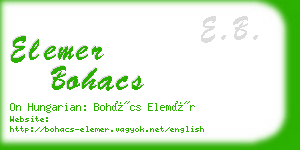 elemer bohacs business card